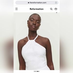 Reformation white linen dress